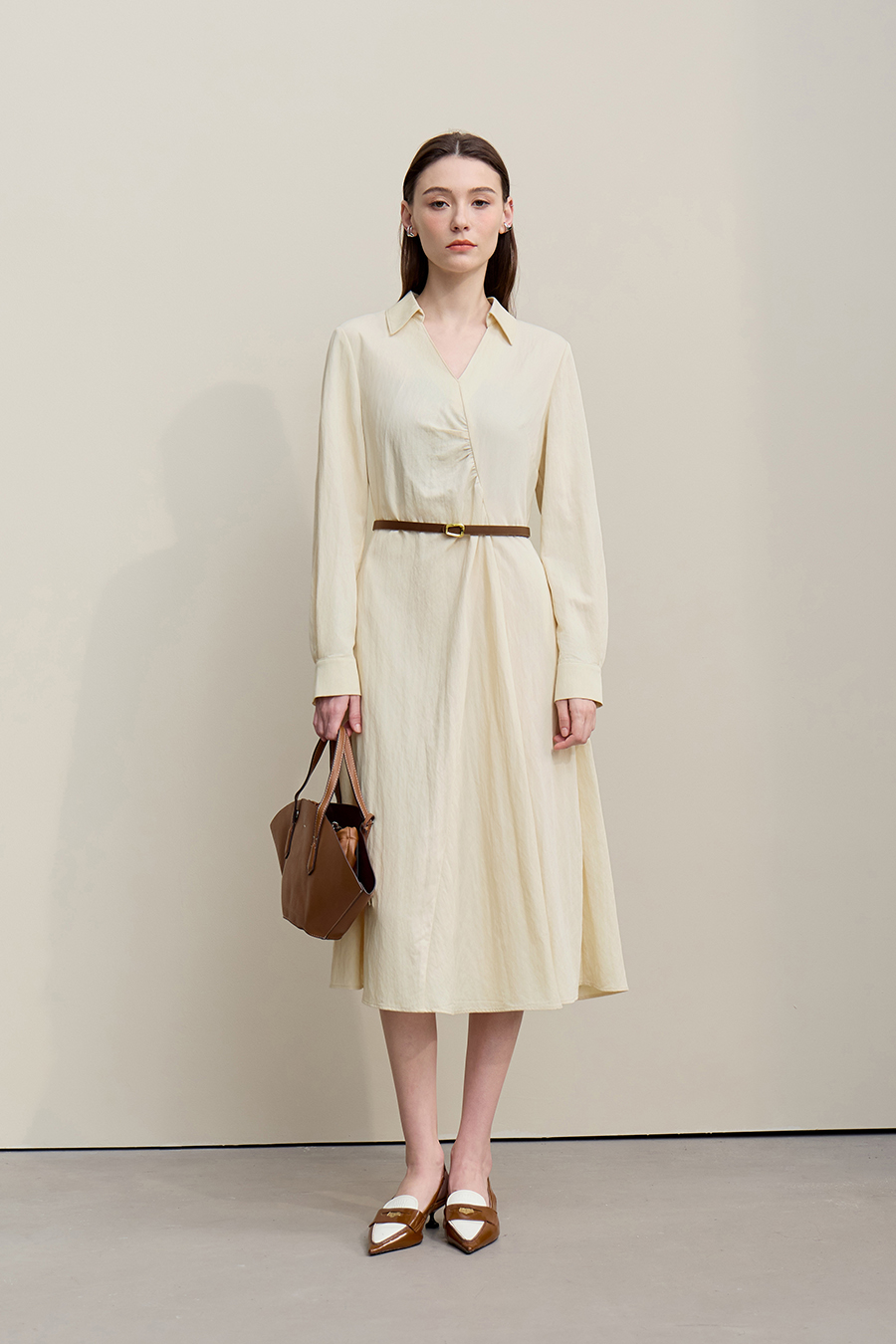 Fitted gathered dress|AMII
