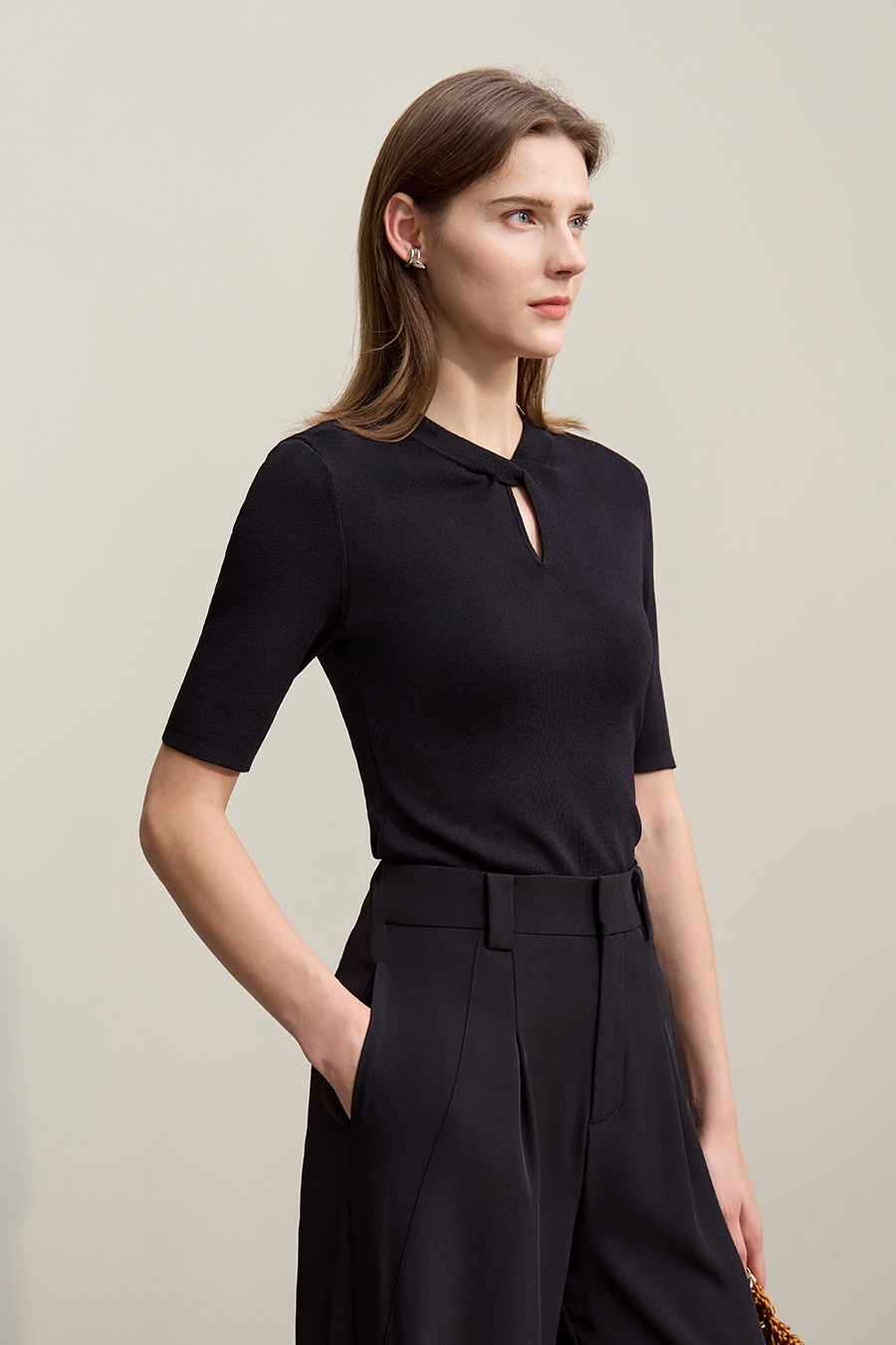 Twist Knot Hollow Knitted Sweater