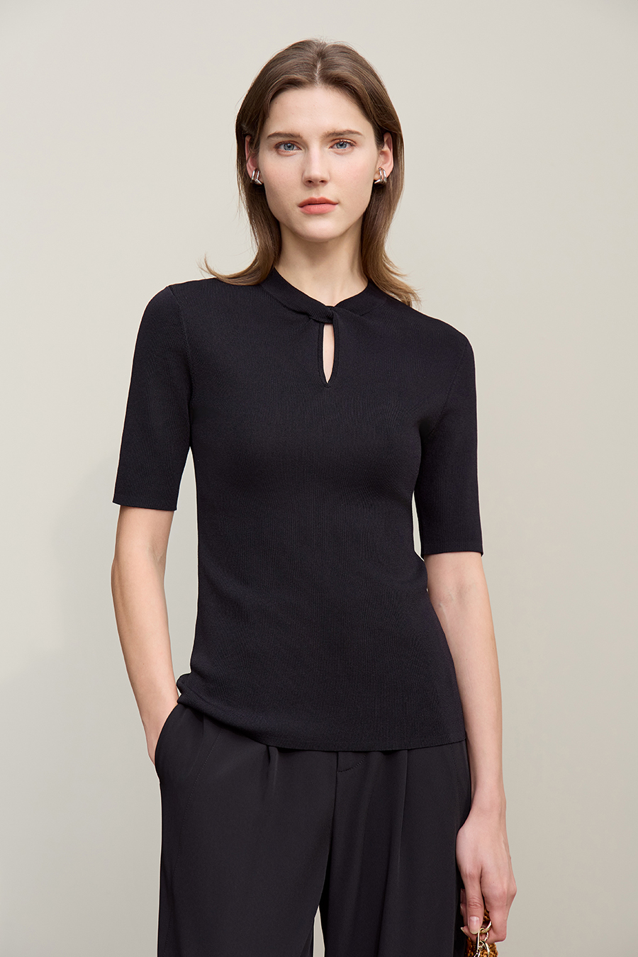 Twist Knot Hollow Knitted Sweater