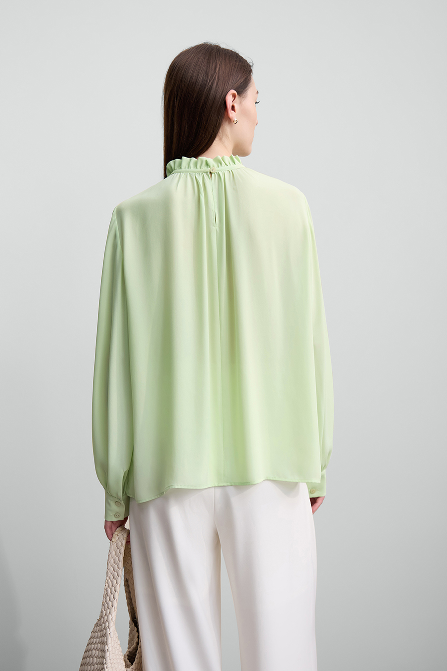 Ruffle Pleated Chiffon Top