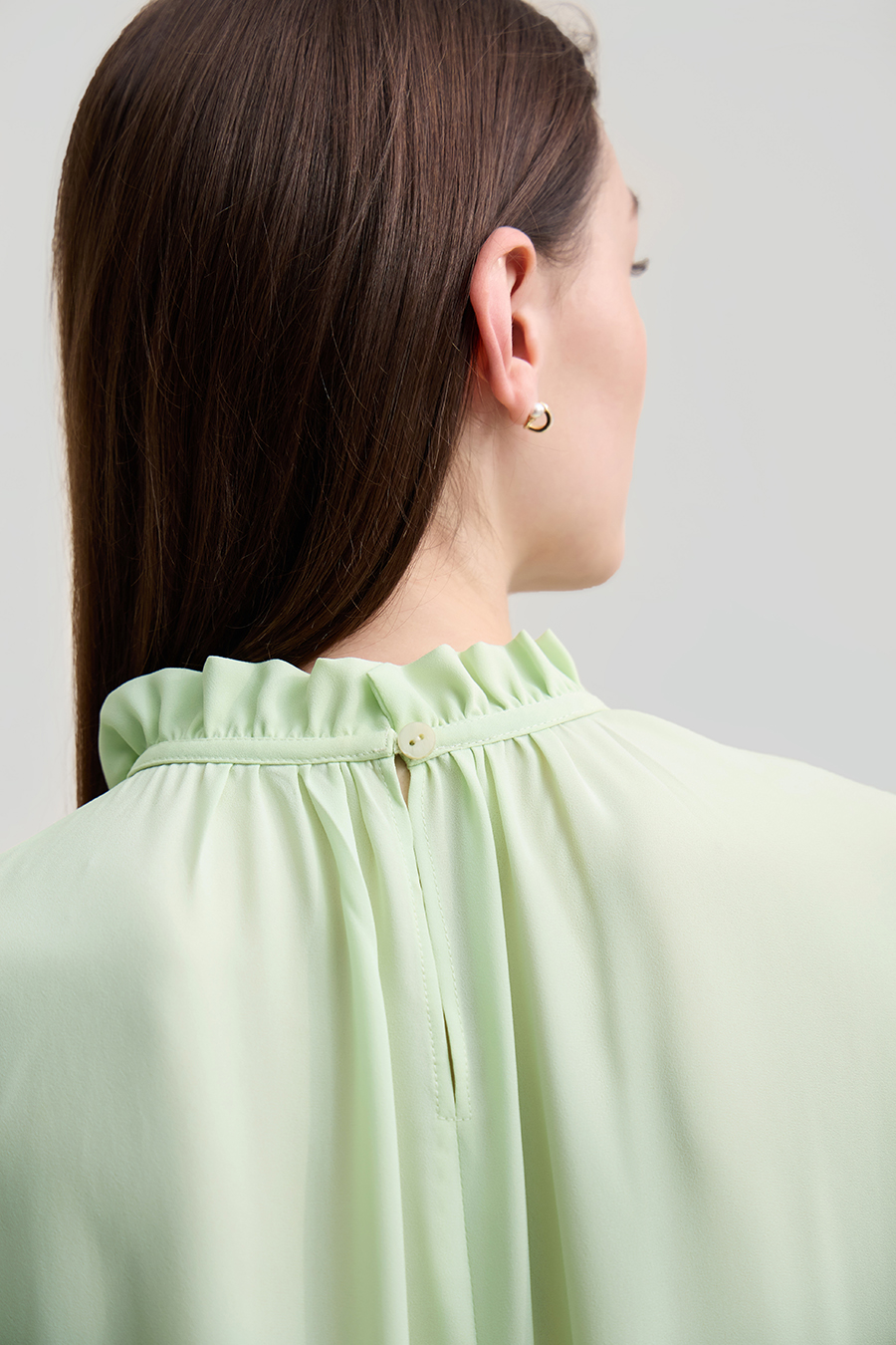 Ruffle Pleated Chiffon Top