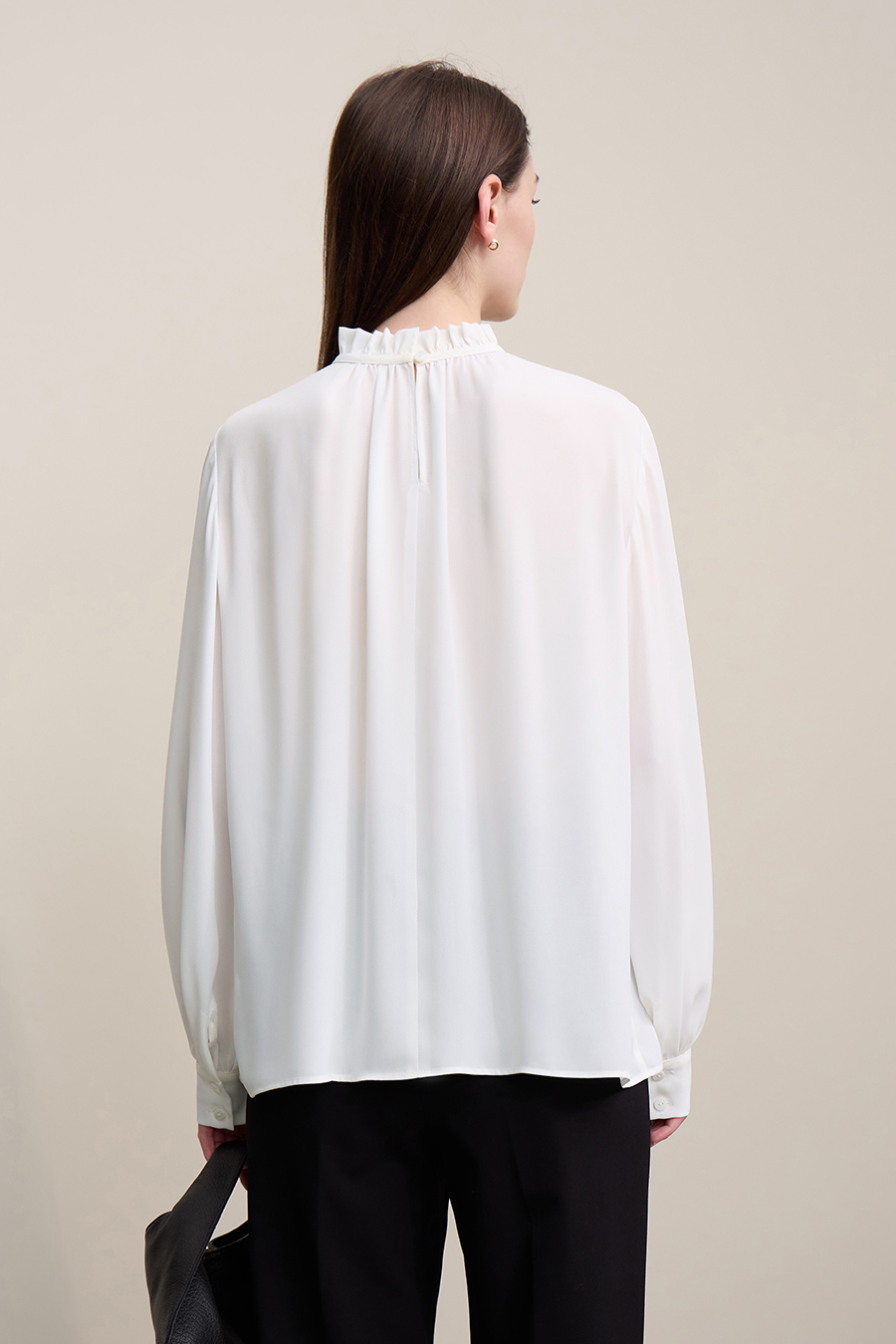 Ruffle Pleated Chiffon Top
