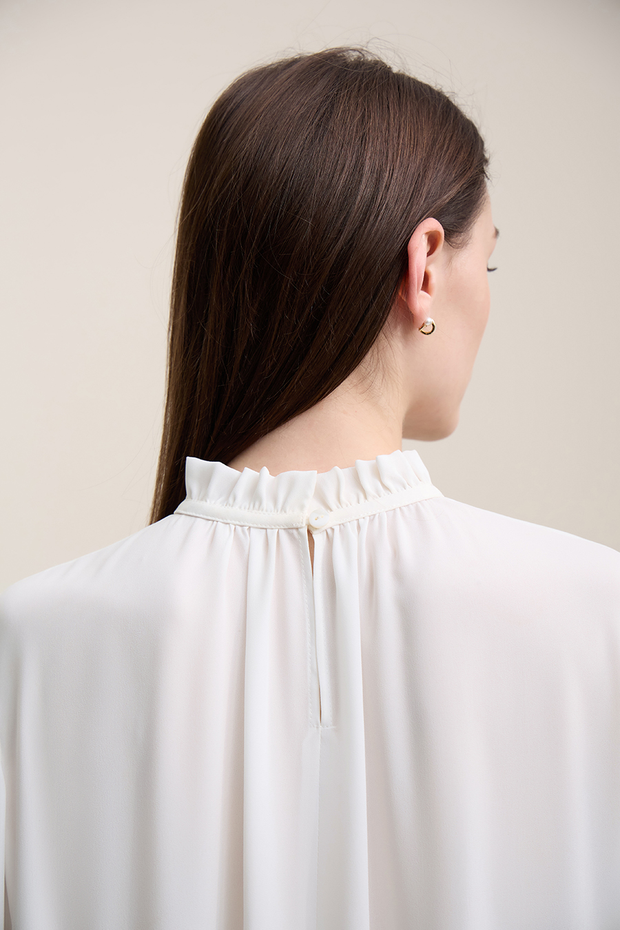 Ruffle Pleated Chiffon Top