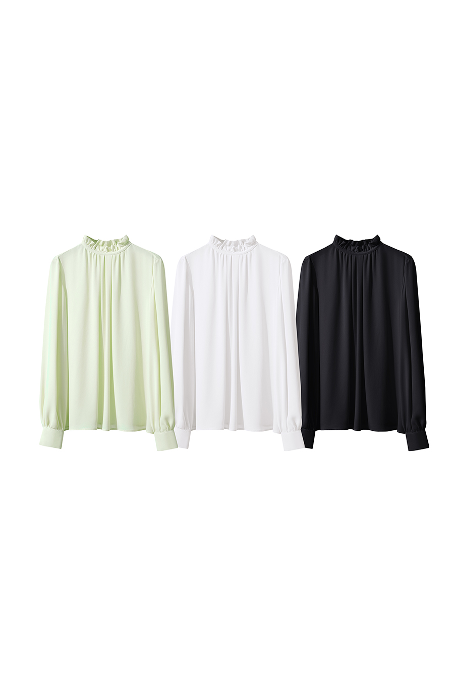 Ruffle Pleated Chiffon Top