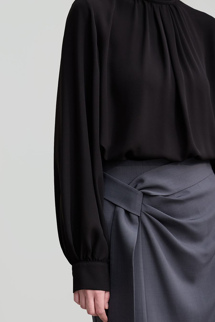 Ruffle Pleated Chiffon Top