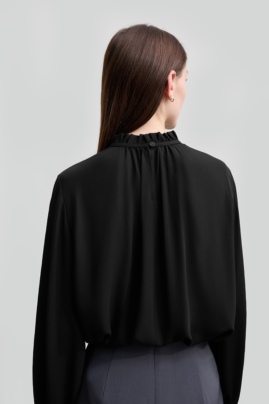 Ruffle Pleated Chiffon Top