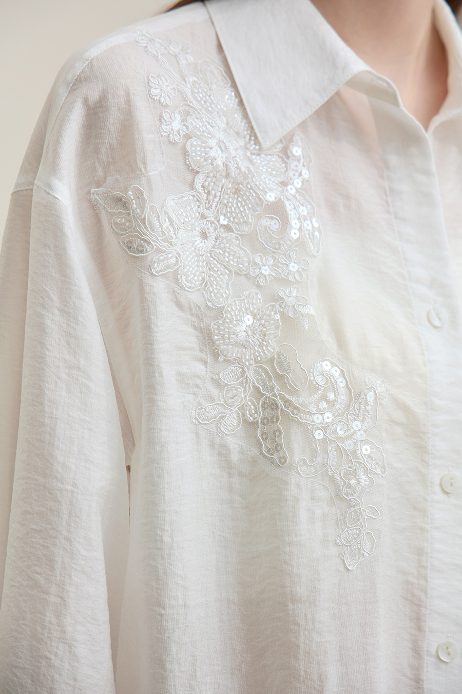 Romantic Lace Yoke Shirt