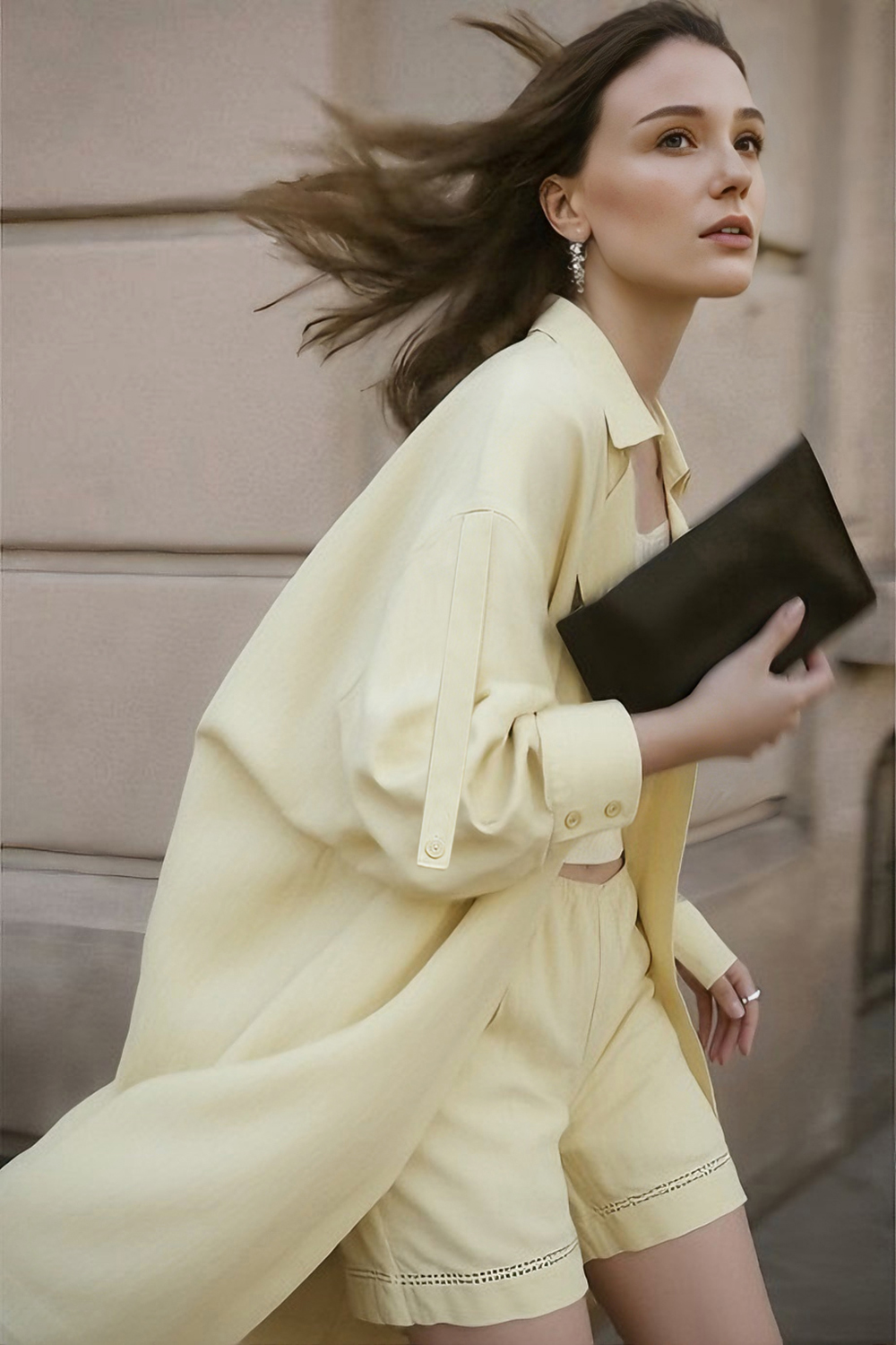 Lyocell Linen Trench Coat