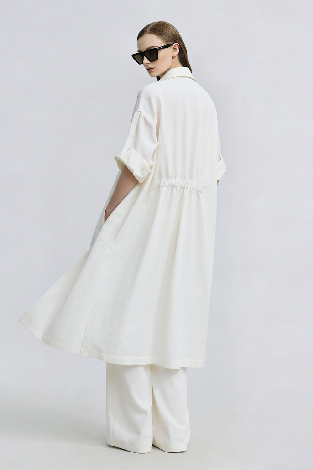 Lyocell Linen Trench Coat