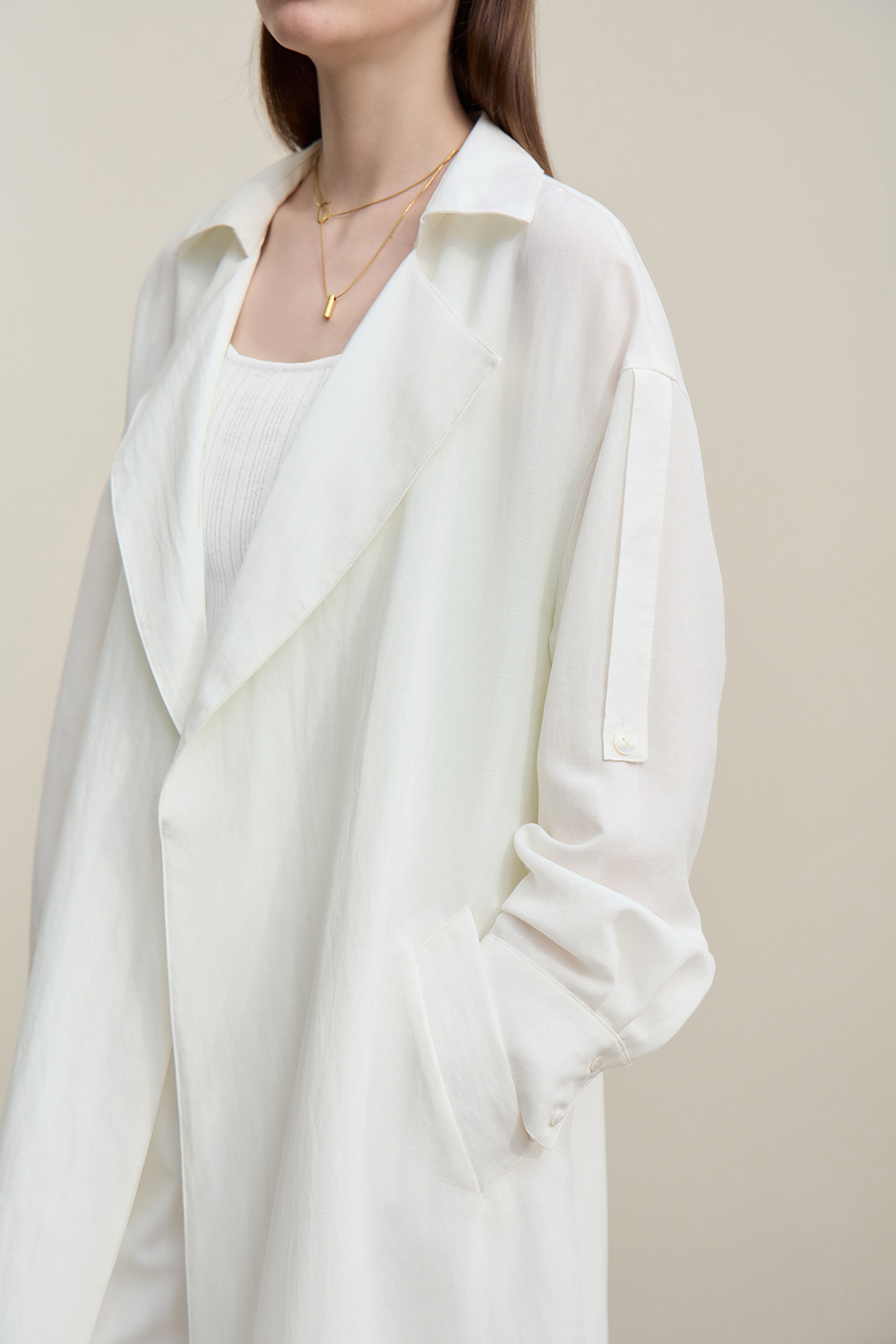 Lyocell Linen Trench Coat