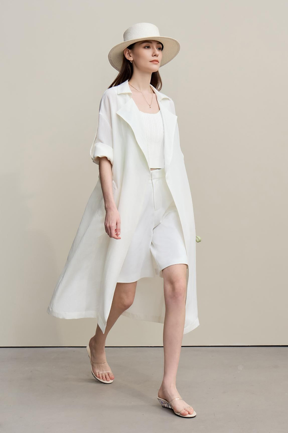 Lyocell Linen Trench Coat