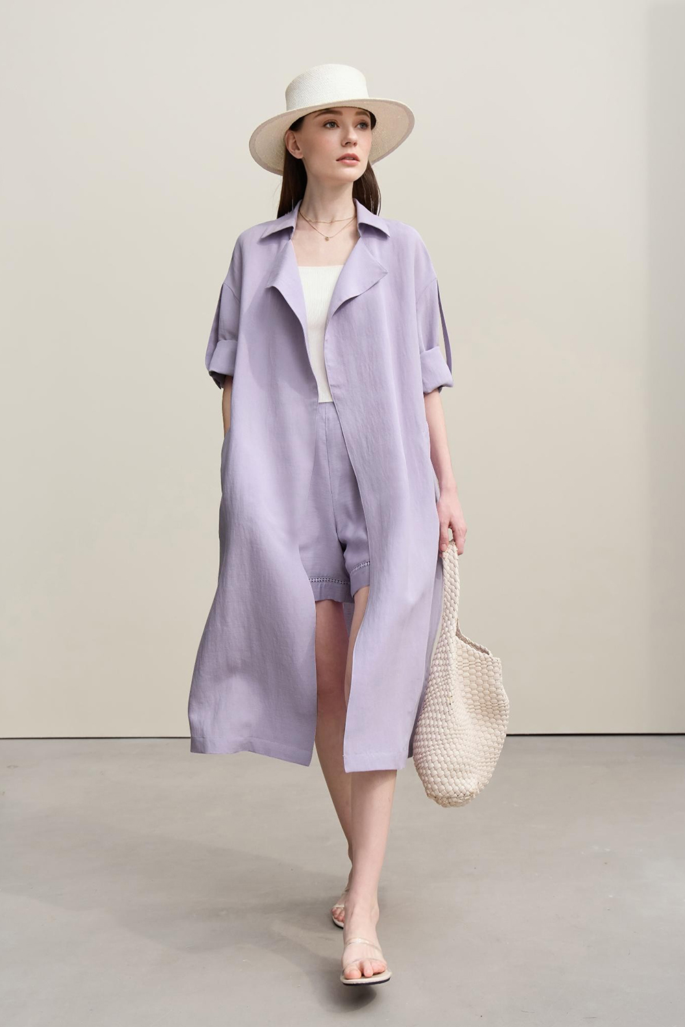 Lyocell Linen Trench Coat