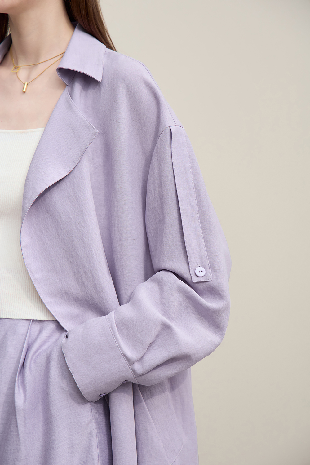 Lyocell Linen Trench Coat