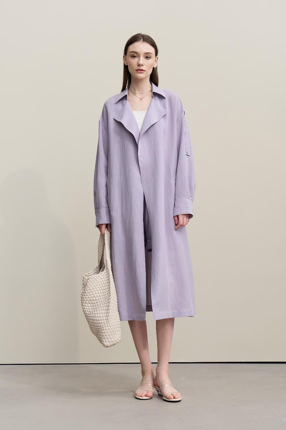 Lyocell Linen Trench Coat