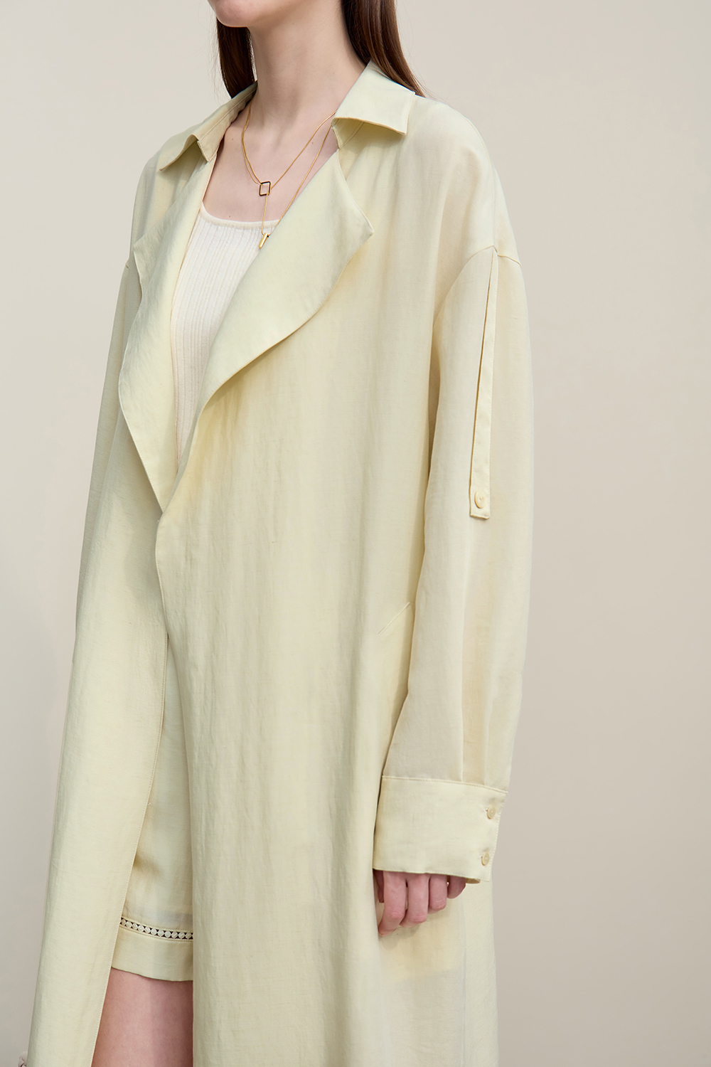 Lyocell Linen Trench Coat