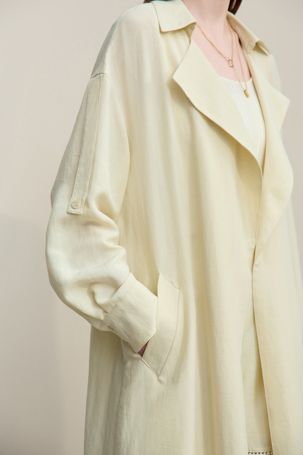 Lyocell Linen Trench Coat