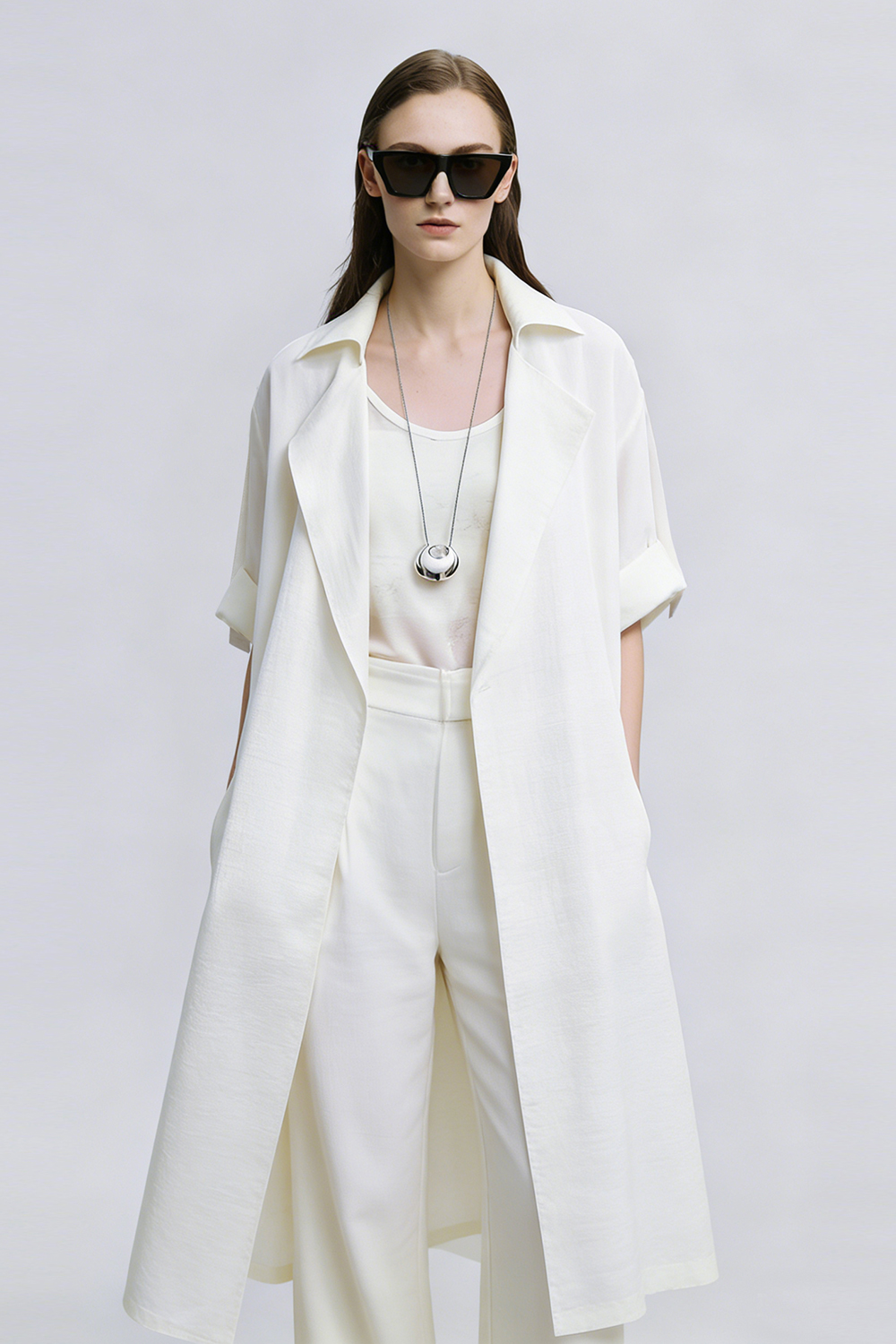Lyocell Linen Trench Coat