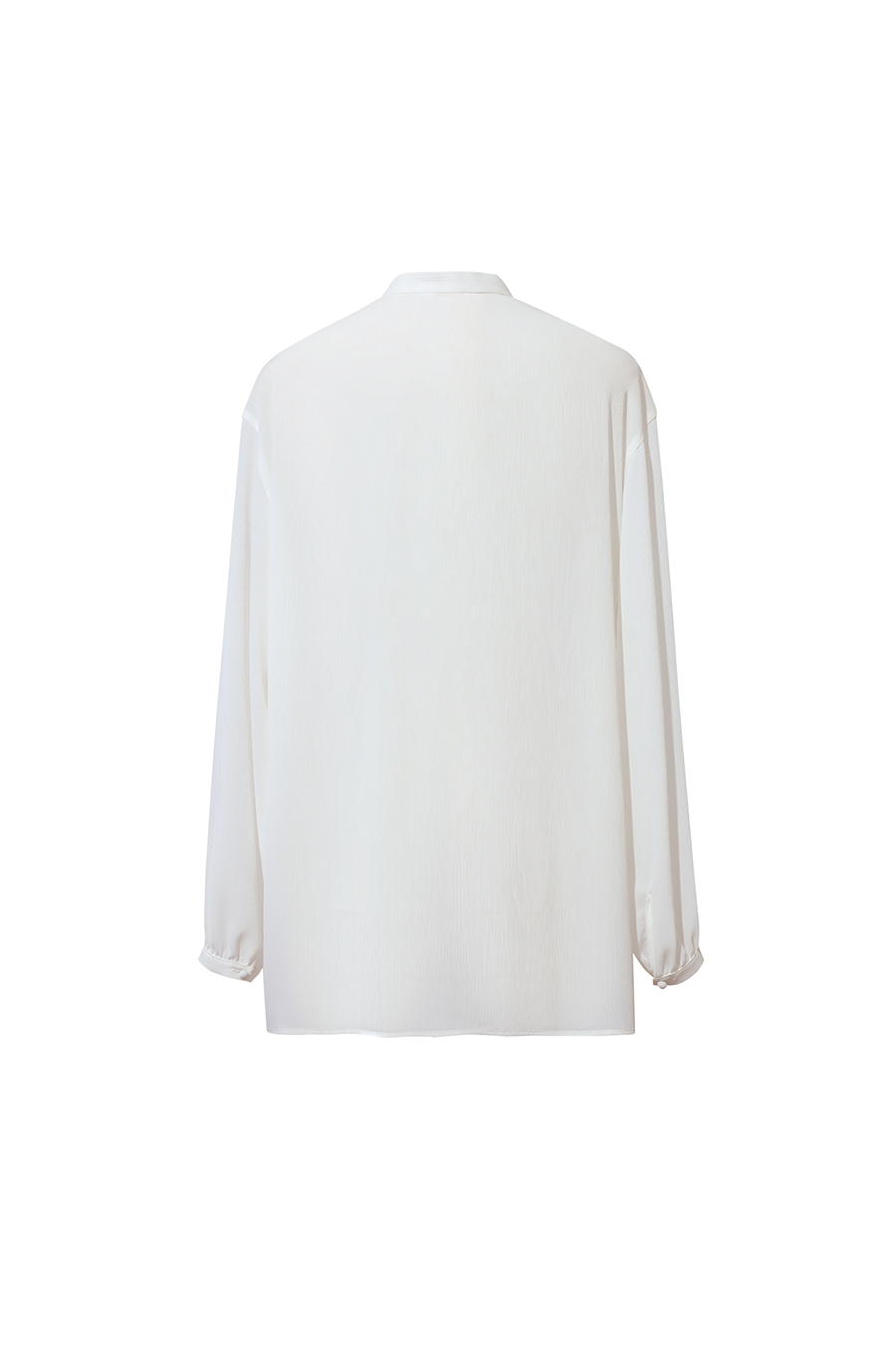 Lantern Sleeve Textured Chiffon Top