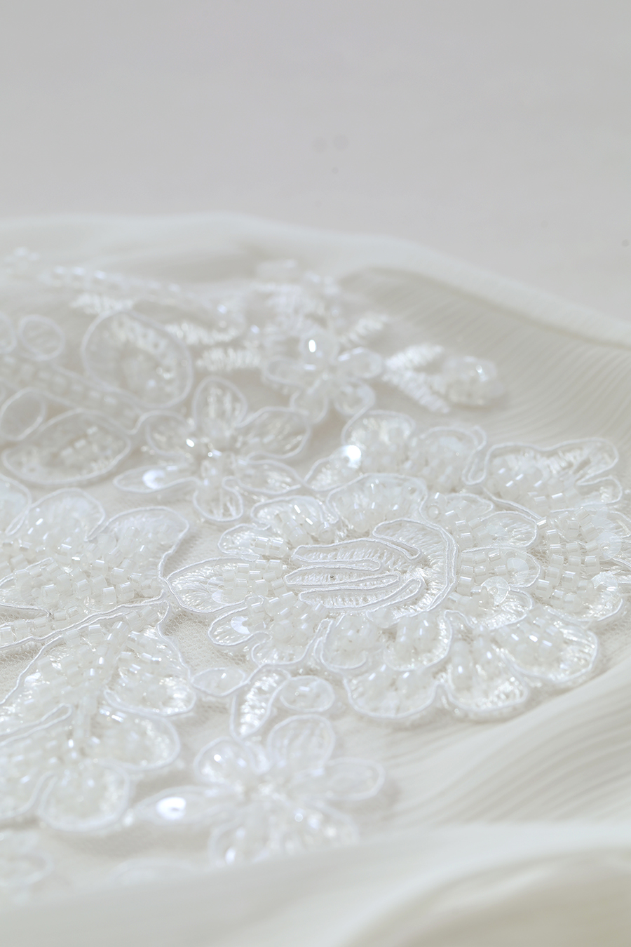 Lantern Sleeve Textured Chiffon Top