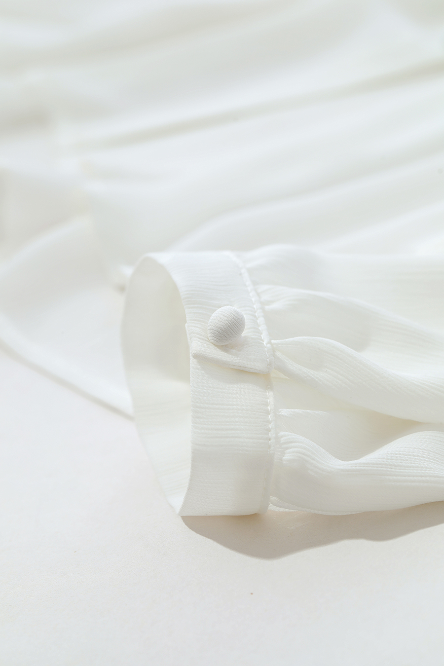 Lantern Sleeve Textured Chiffon Top