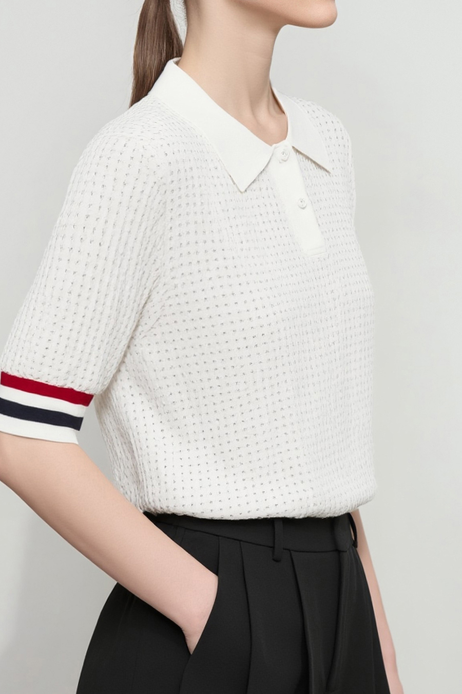 Polo Collar Knitted Sweater