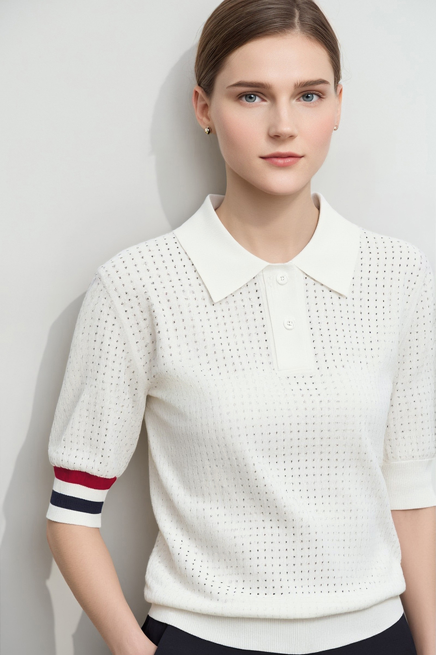 Polo Collar Knitted Sweater