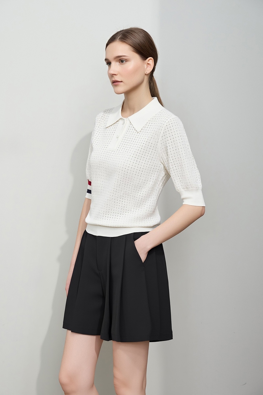 Polo Collar Knitted Sweater