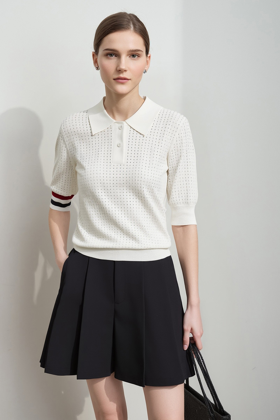 Polo Collar Knitted Sweater