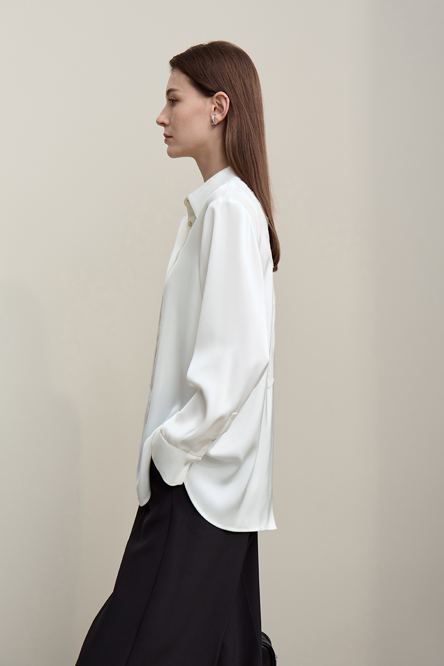 Sheer Mesh Lace Chiffon Blouse