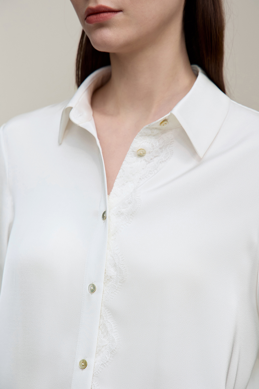 Sheer Mesh Lace Chiffon Blouse