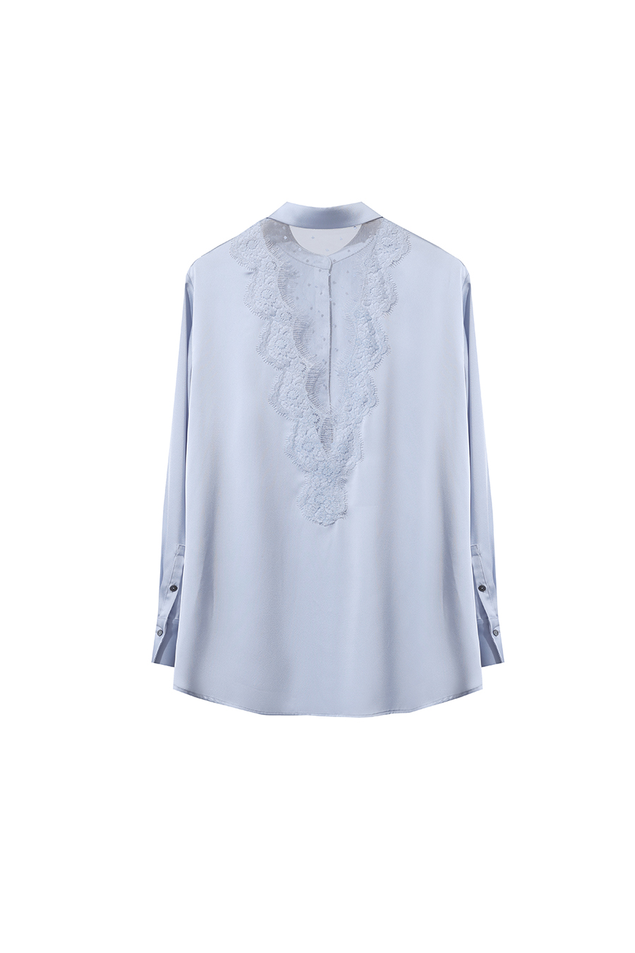 Sheer Mesh Lace Chiffon Blouse