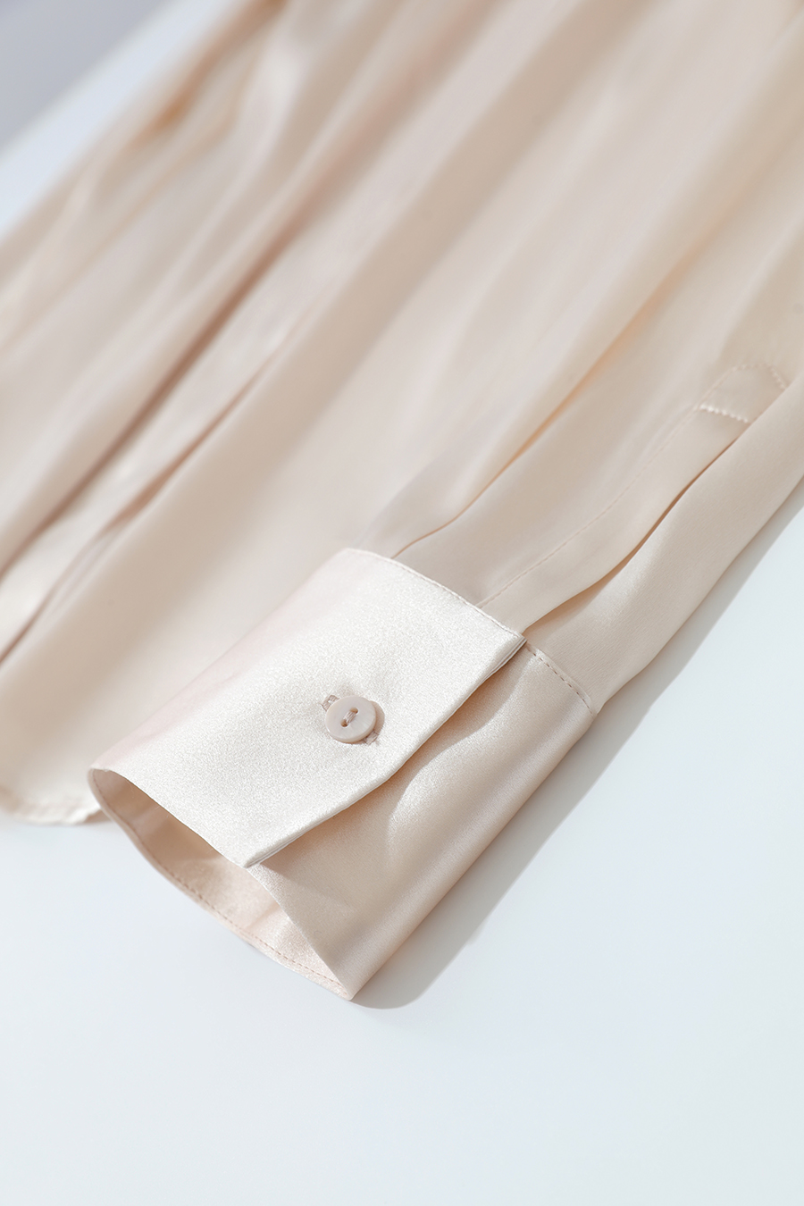 V-Neck Asymmetrical Placket Silk Top