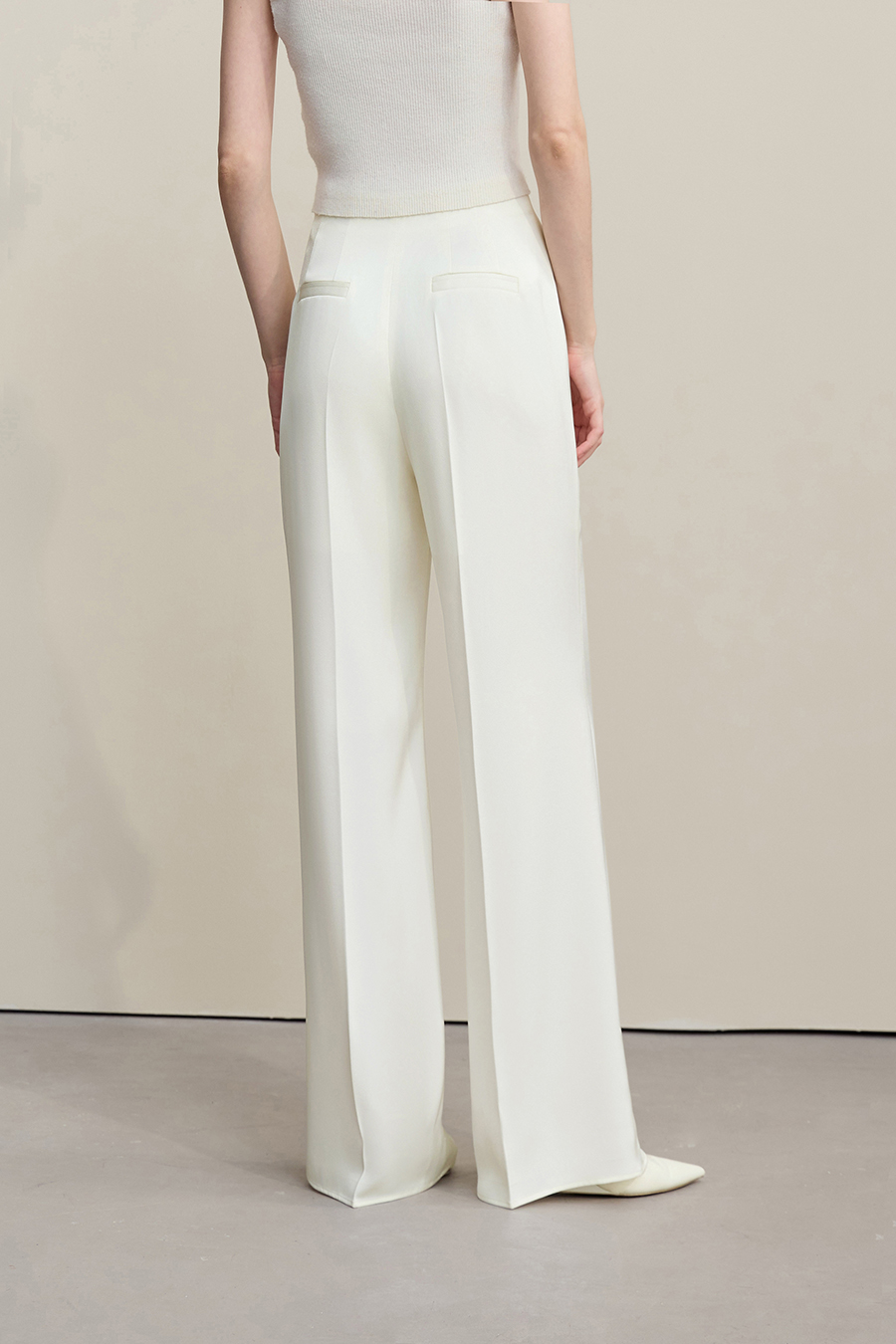 Satin Straight-Leg Casual Pants