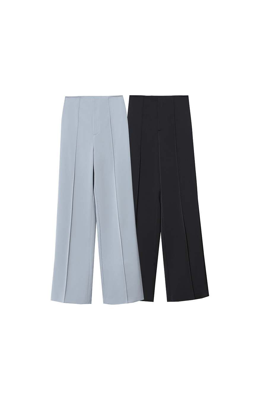 Satin Straight-Leg Casual Pants