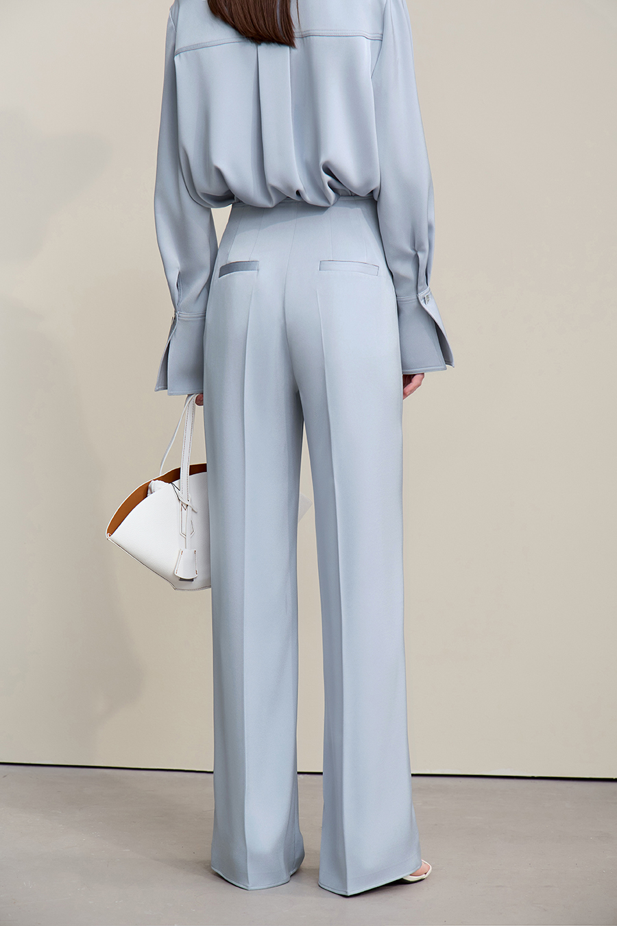 Satin Straight-Leg Casual Pants