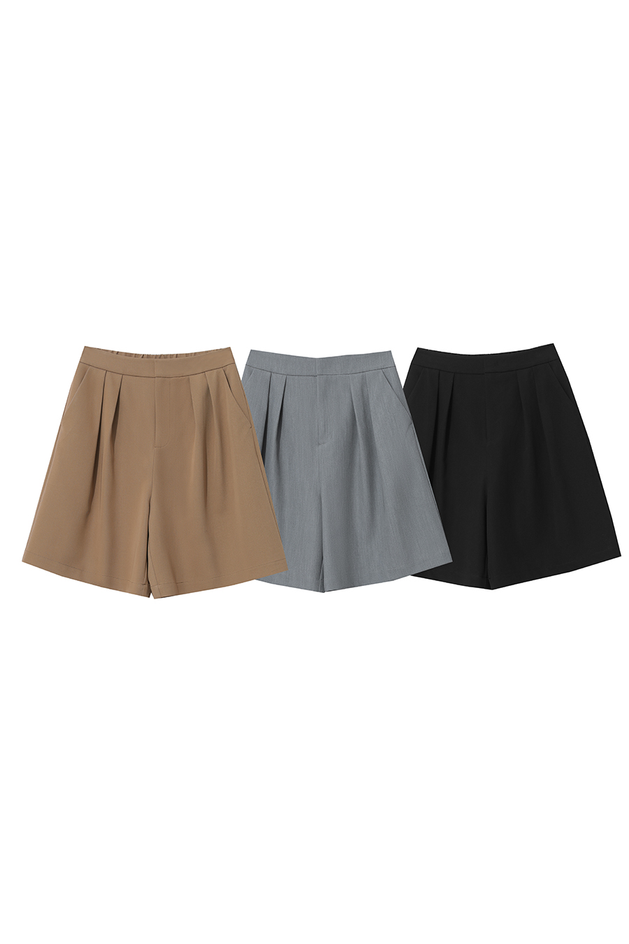 Gathered wide-leg casual shorts|AMII