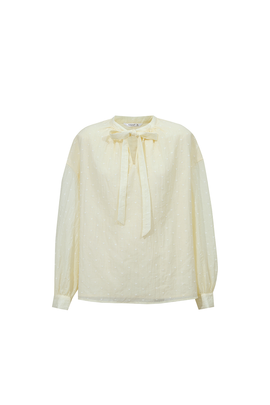Tie Neck Jacquard Chiffon Top