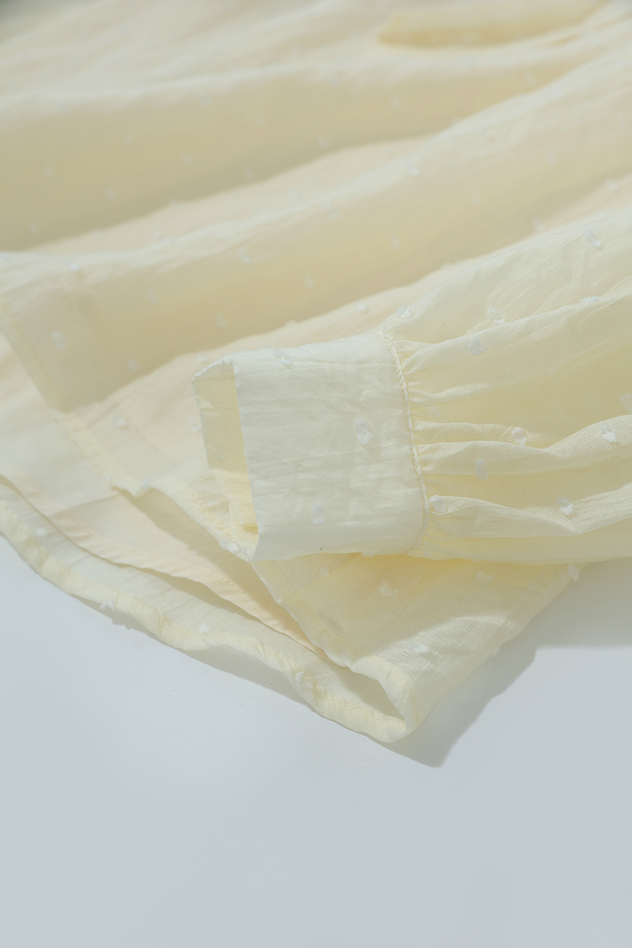 Tie Neck Jacquard Chiffon Top