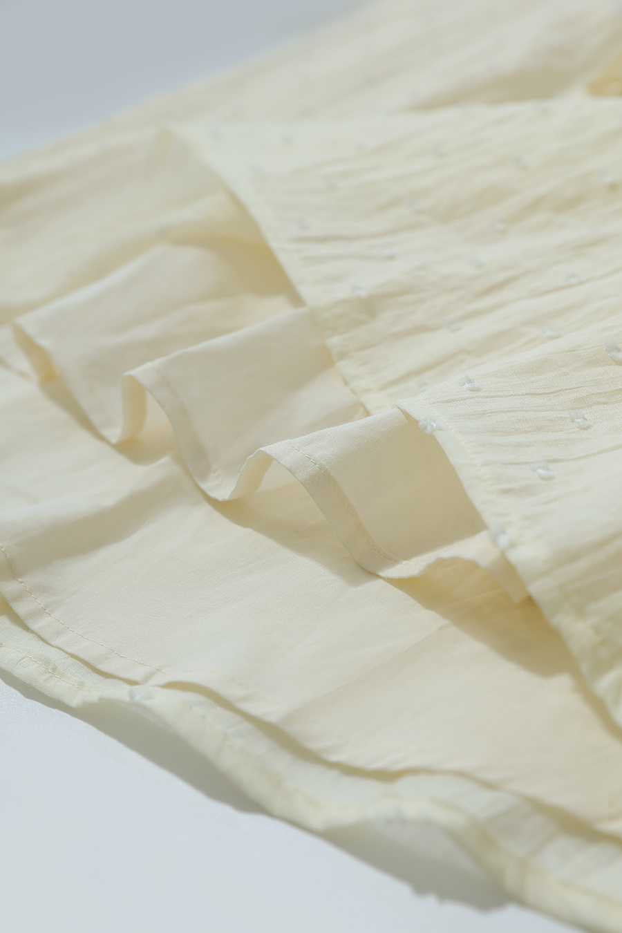 Tie Neck Jacquard Chiffon Top