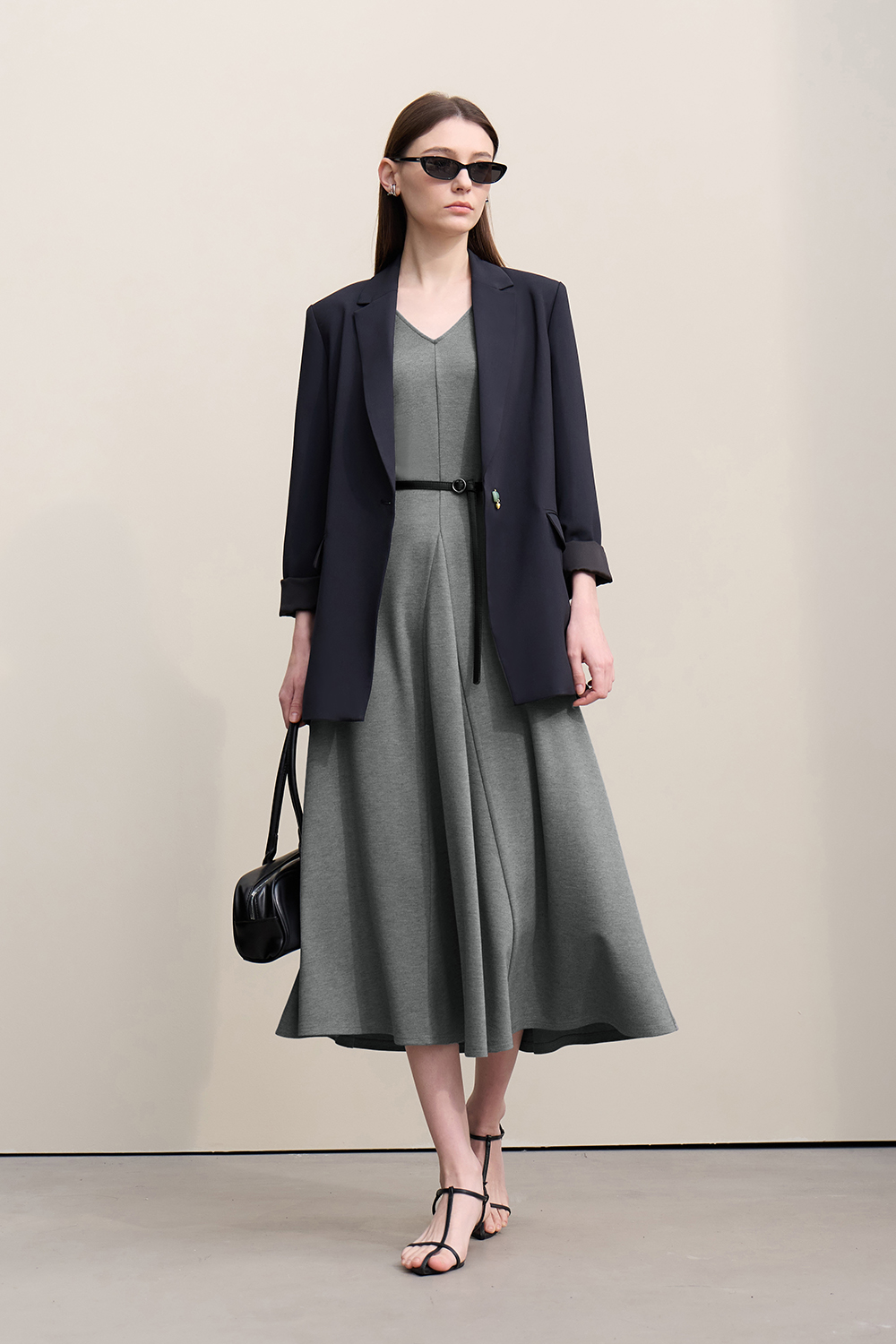 V-neck Waist Dress