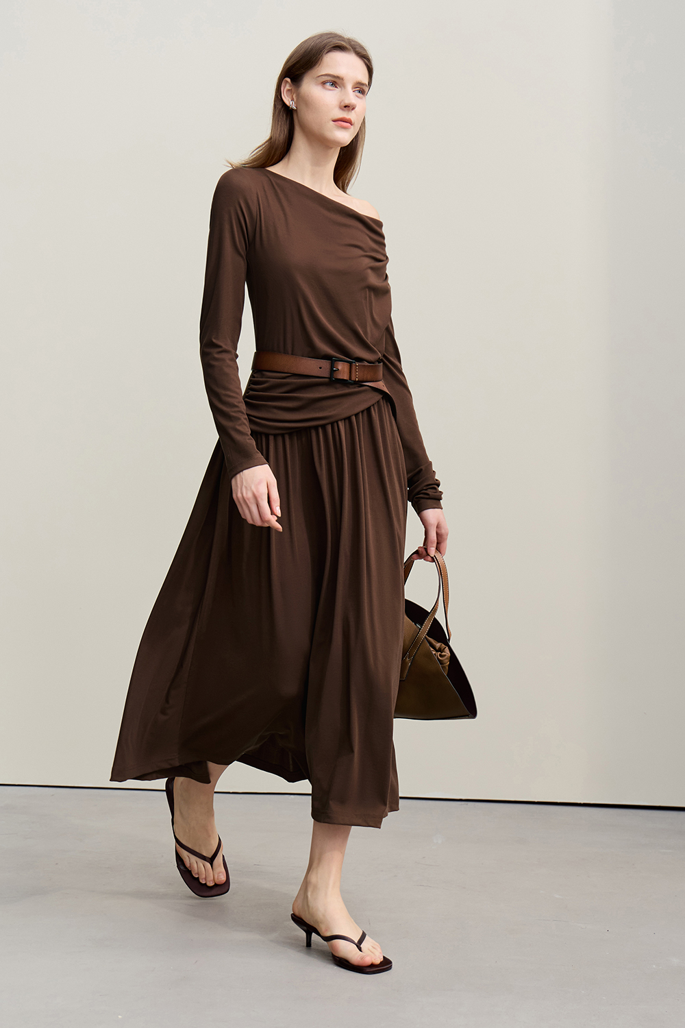 Swing Collar Waist Dress
