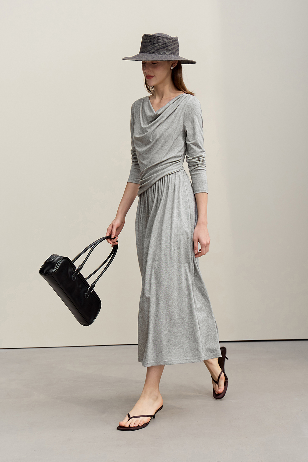 Swing Collar Waist Dress