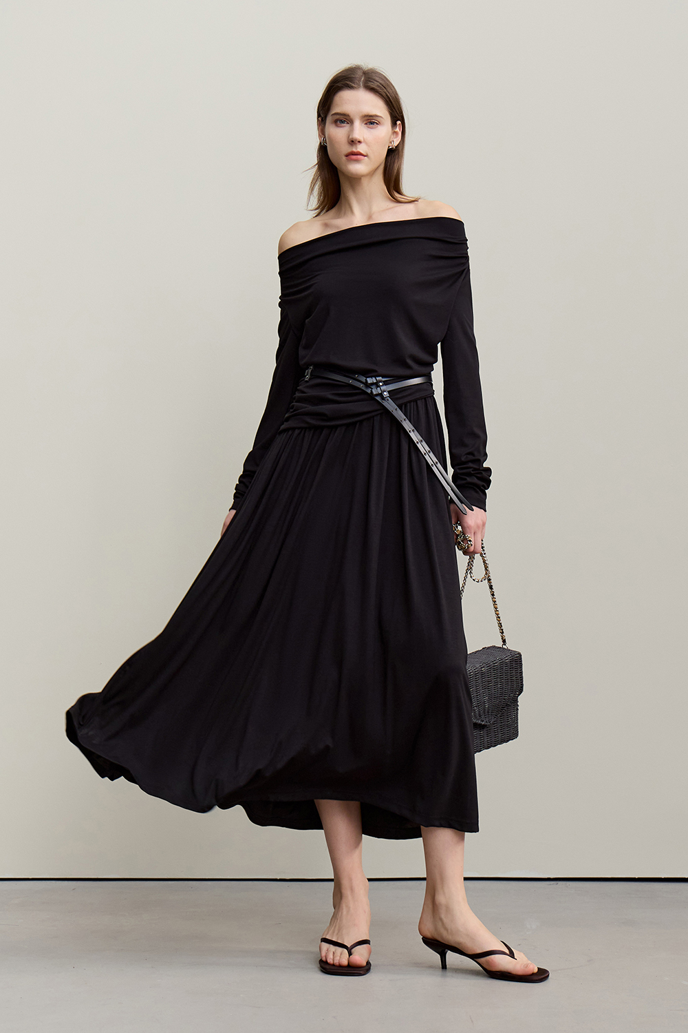Swing Collar Waist Dress