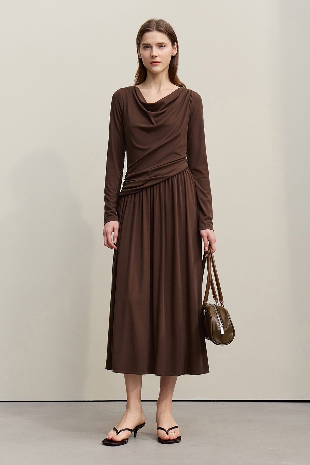 Swing Collar Waist Dress