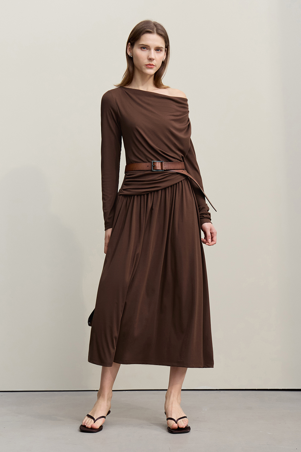 Swing Collar Waist Dress