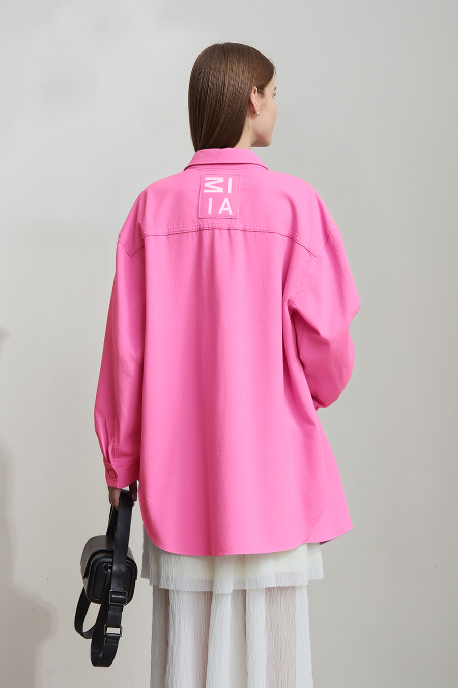 Lapel all-cotton denim jacket|AMII