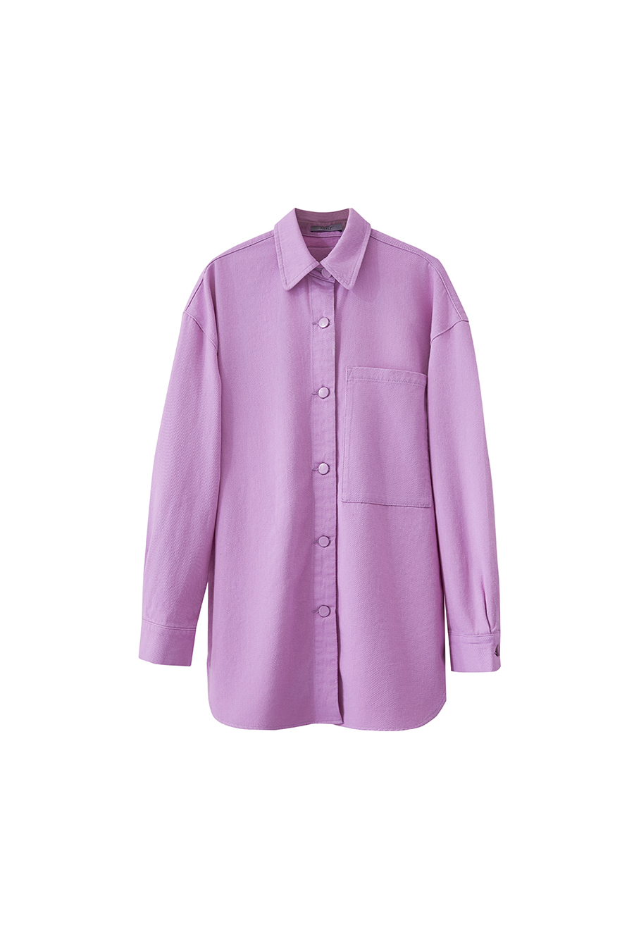 Lapel all-cotton denim jacket|AMII