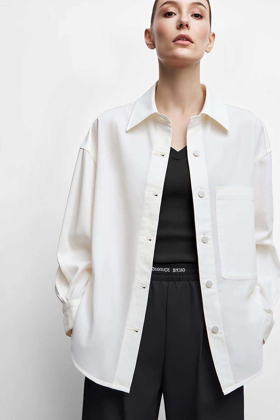 Lapel all-cotton denim jacket|AMII