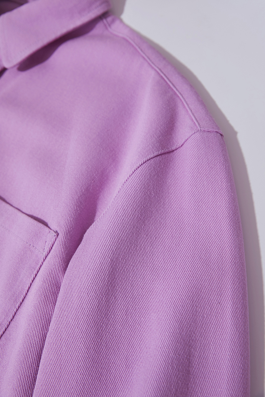 Lapel all-cotton denim jacket|AMII