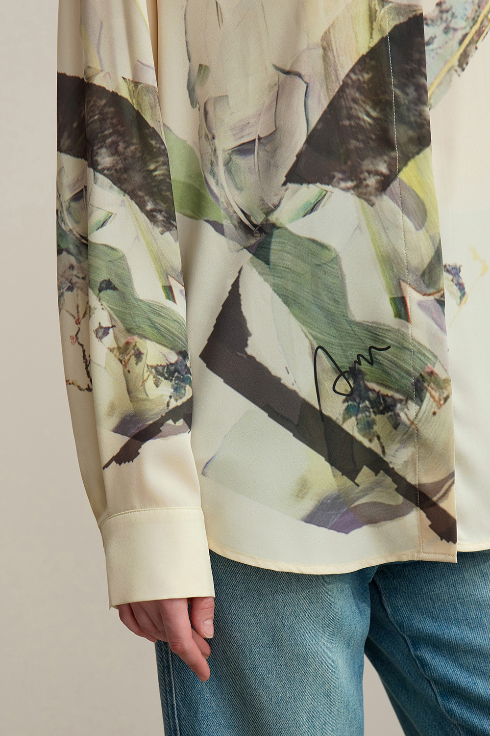 Lapel Print Chiffon Shirt